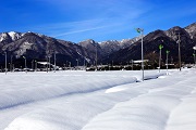 水沢の雪景色