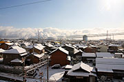 市内の雪景色