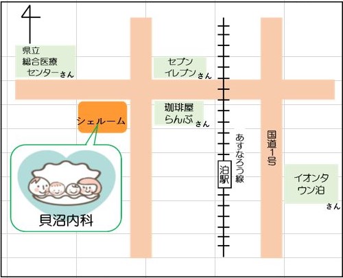 貝沼内科の地図