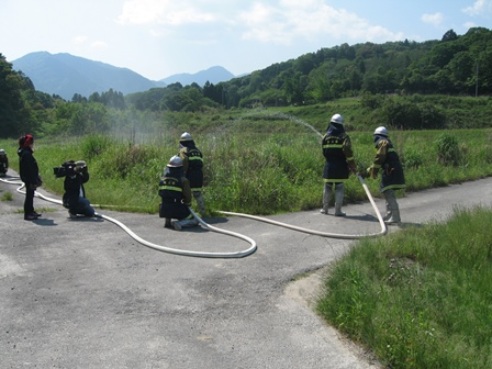 遠距離放水訓練