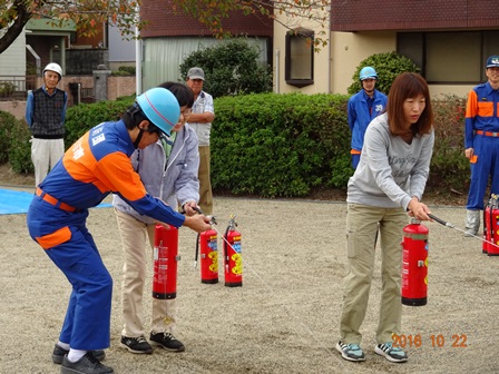 水消火器取り扱い訓練