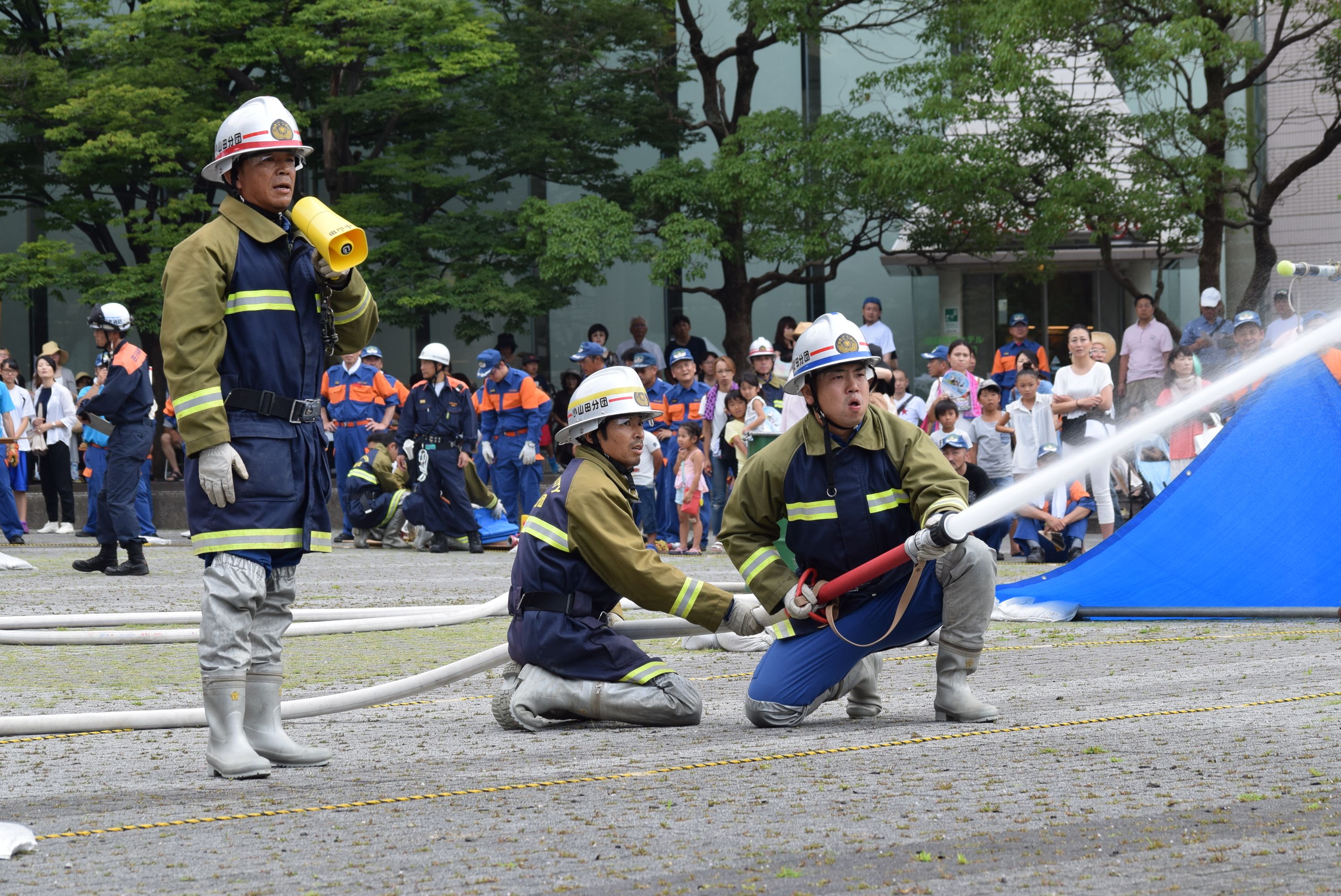 優勝した小山田分団による競技