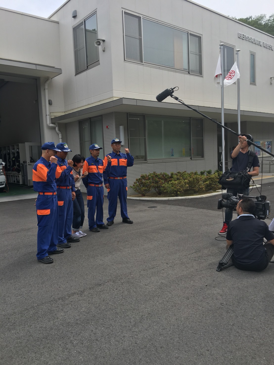 ちゃんねるよっかいちの収録を行う小山田分団