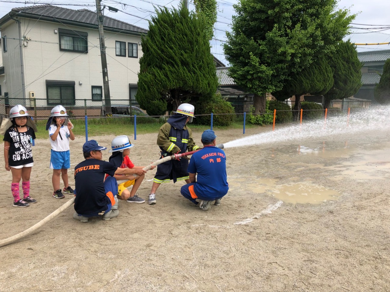 放水訓練の様子