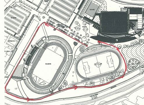 3．中央緑地内トリムコースおよび中央陸上競技場から中央フットボール場Ａフィールド清掃区域図