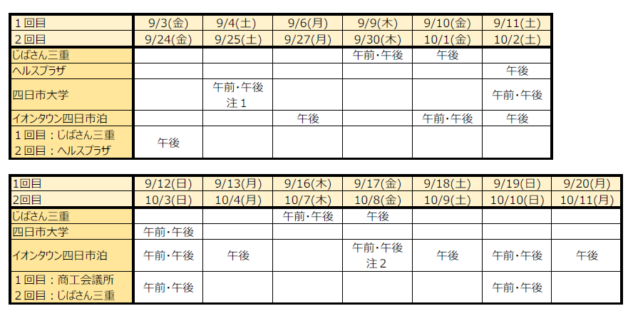 予約再開する集団接種会場