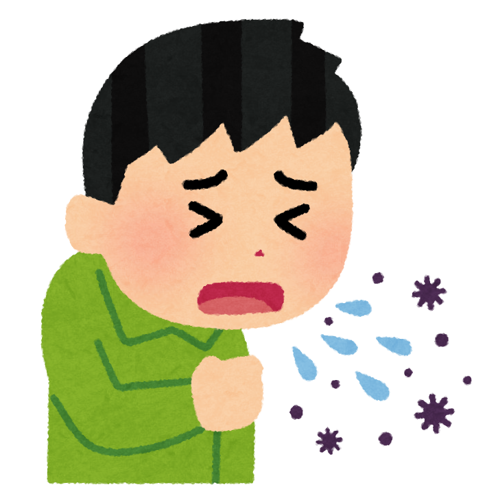 咳をする人のイラスト